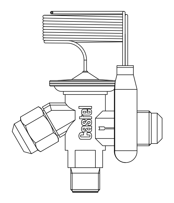 熱力膨脹閥2211/4,R22-R407C,SAE直螺紋接頭