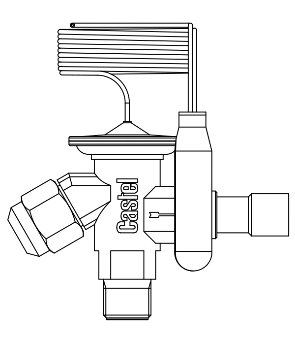 熱力膨脹閥2234/M12S,R404A-R50,SAE直螺紋接頭