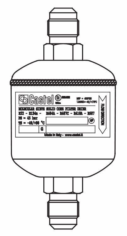 實心干燥過濾器4316/4,100%分子篩,SAE直螺紋接頭